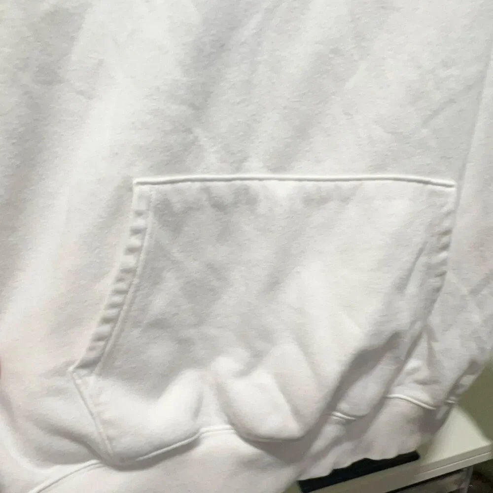 The North Face Half Dome Pullover Fleece Hoodie Men's L White Cotton Pockets